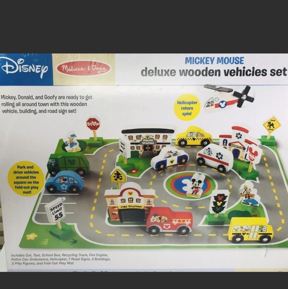 Disney Melissa and Doug Mickey Mouse Deluxe Wooden Vehicle Set - Picture 4 of 11